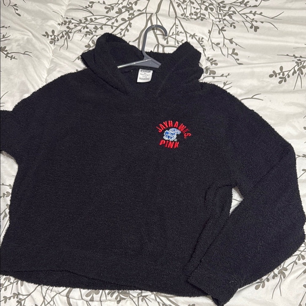 Pink Victoria’s Secret/Kansas Jayhawks Hoodie